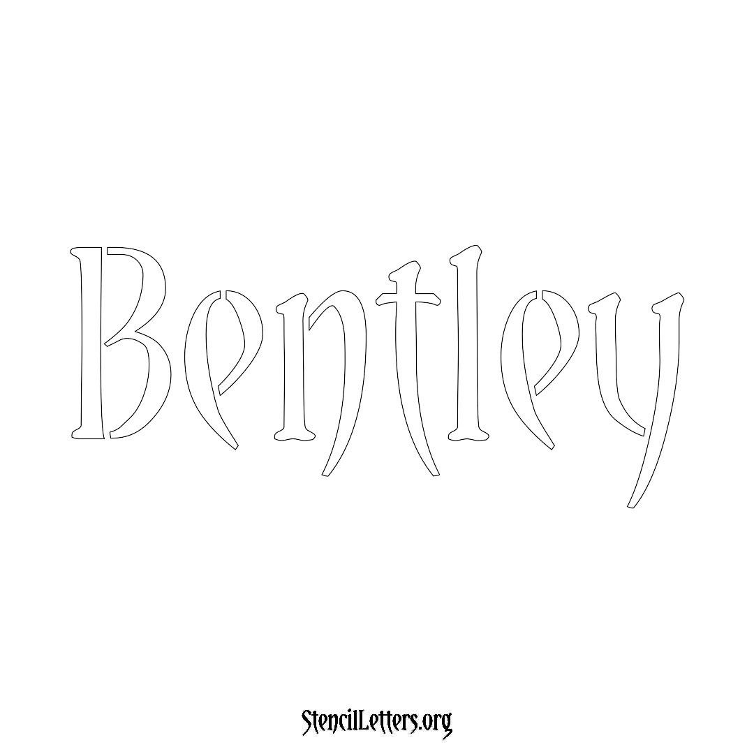 Bentley name stencil in Vintage Brush Lettering