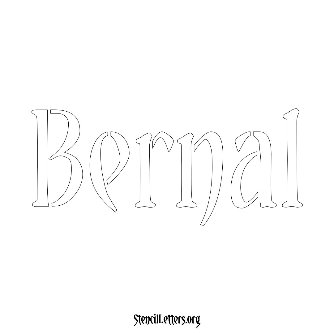 Bernal name stencil in Vintage Brush Lettering