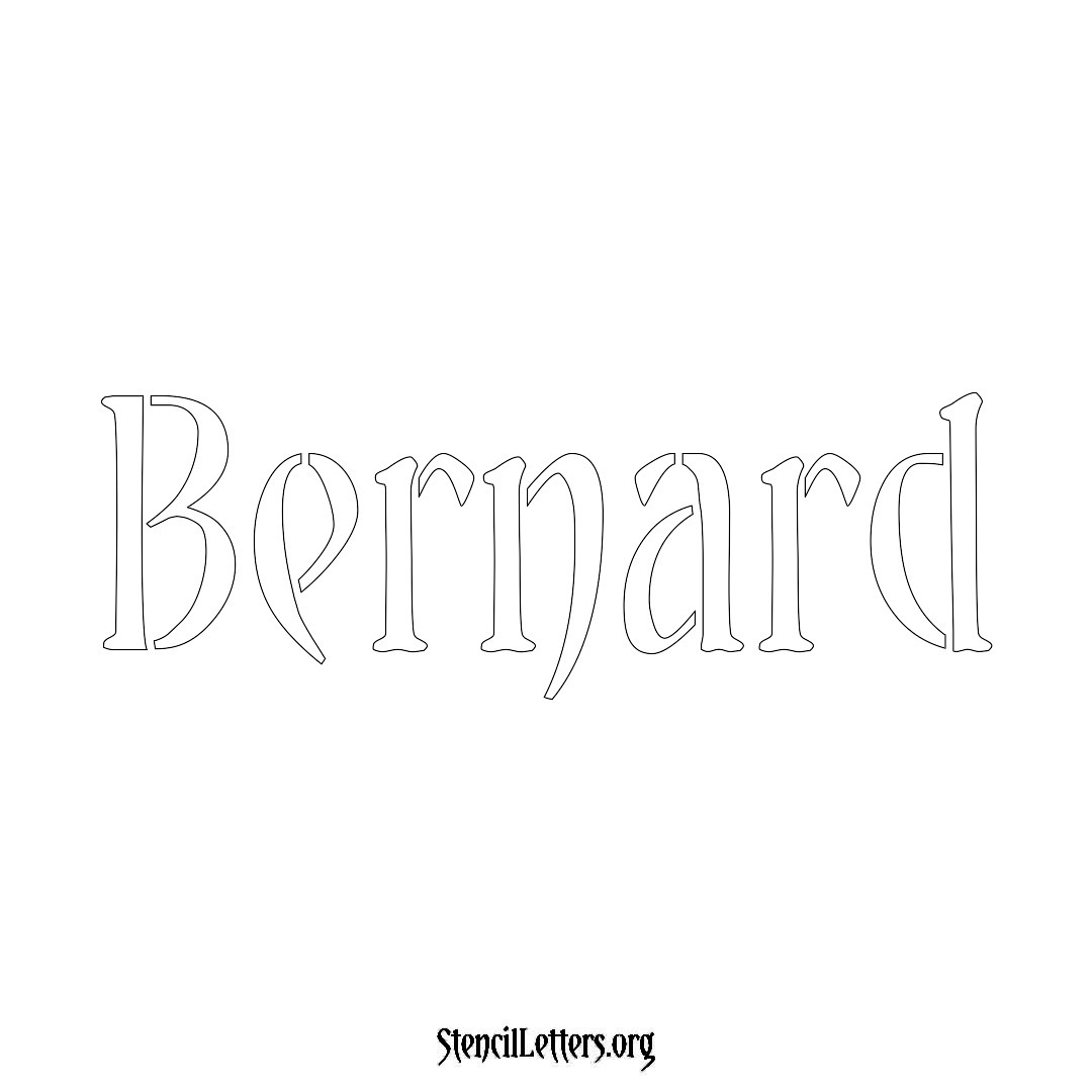 Bernard name stencil in Vintage Brush Lettering