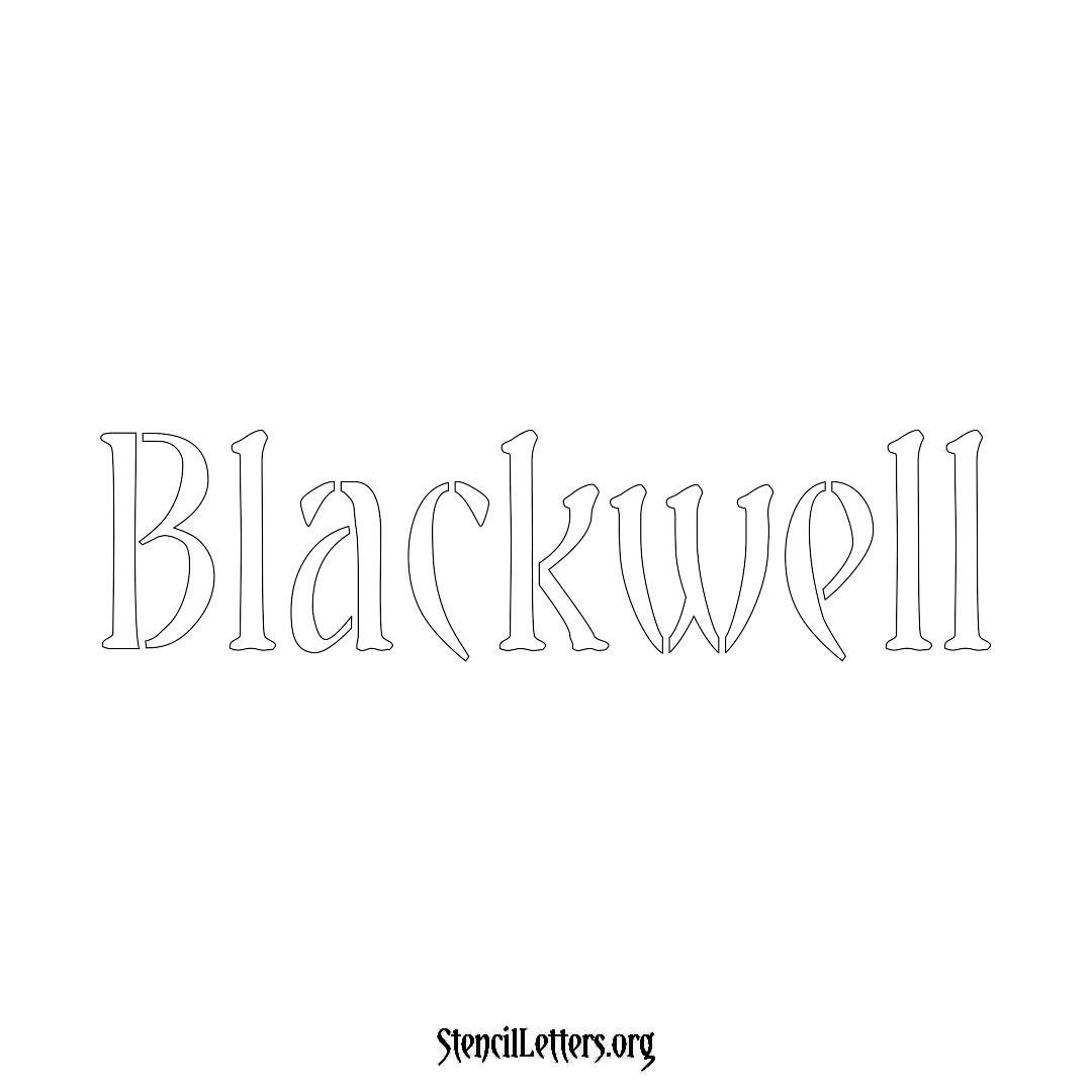 Blackwell name stencil in Vintage Brush Lettering