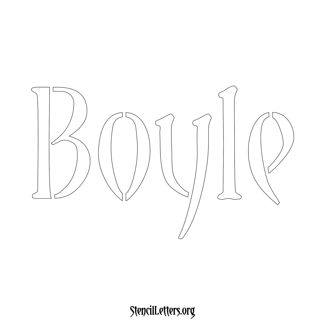 Boyle name stencil in Vintage Brush Lettering