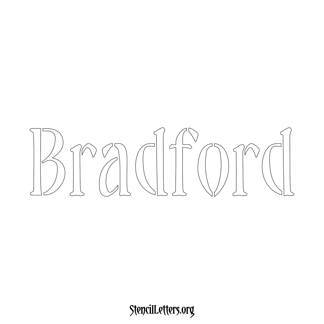 Bradford name stencil in Vintage Brush Lettering
