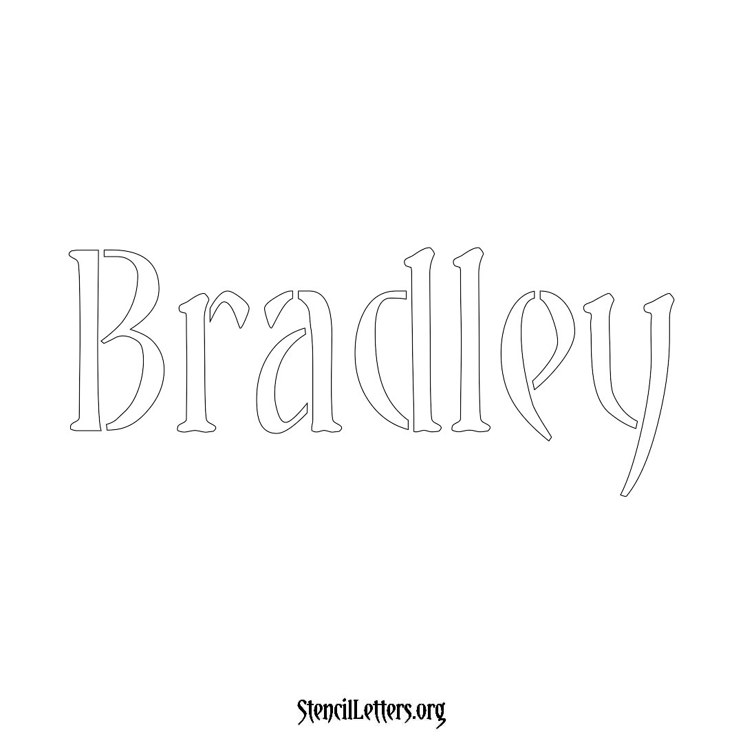 Bradley name stencil in Vintage Brush Lettering