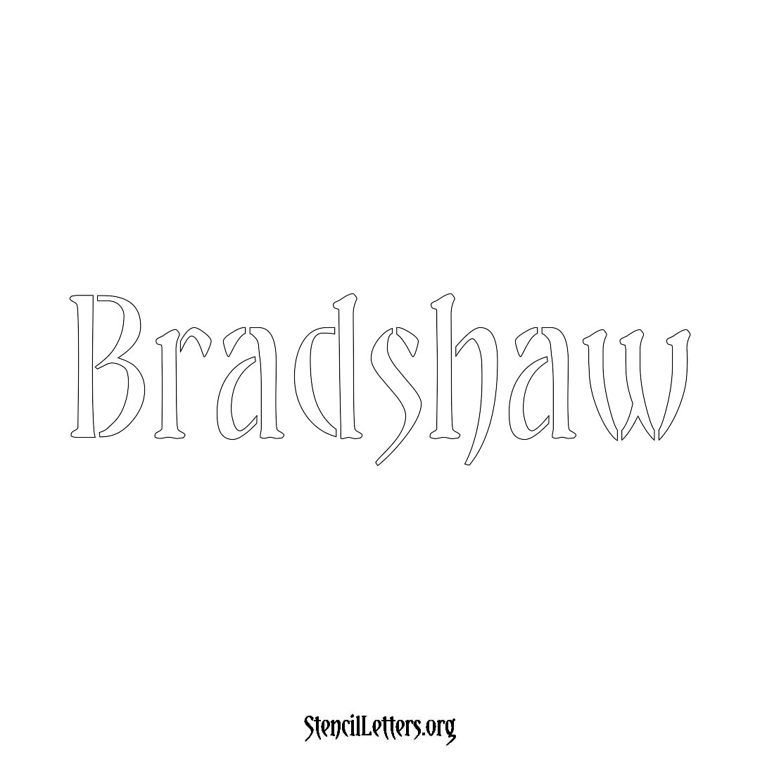 Bradshaw name stencil in Vintage Brush Lettering