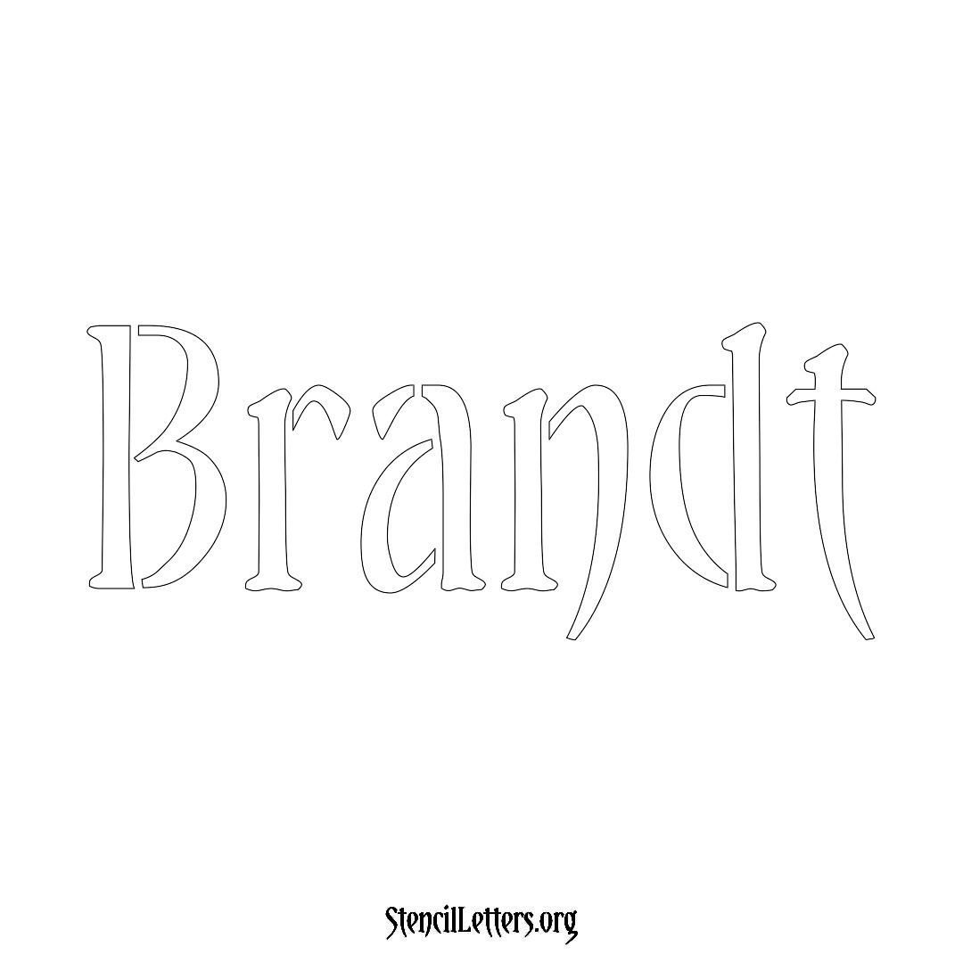 Brandt name stencil in Vintage Brush Lettering