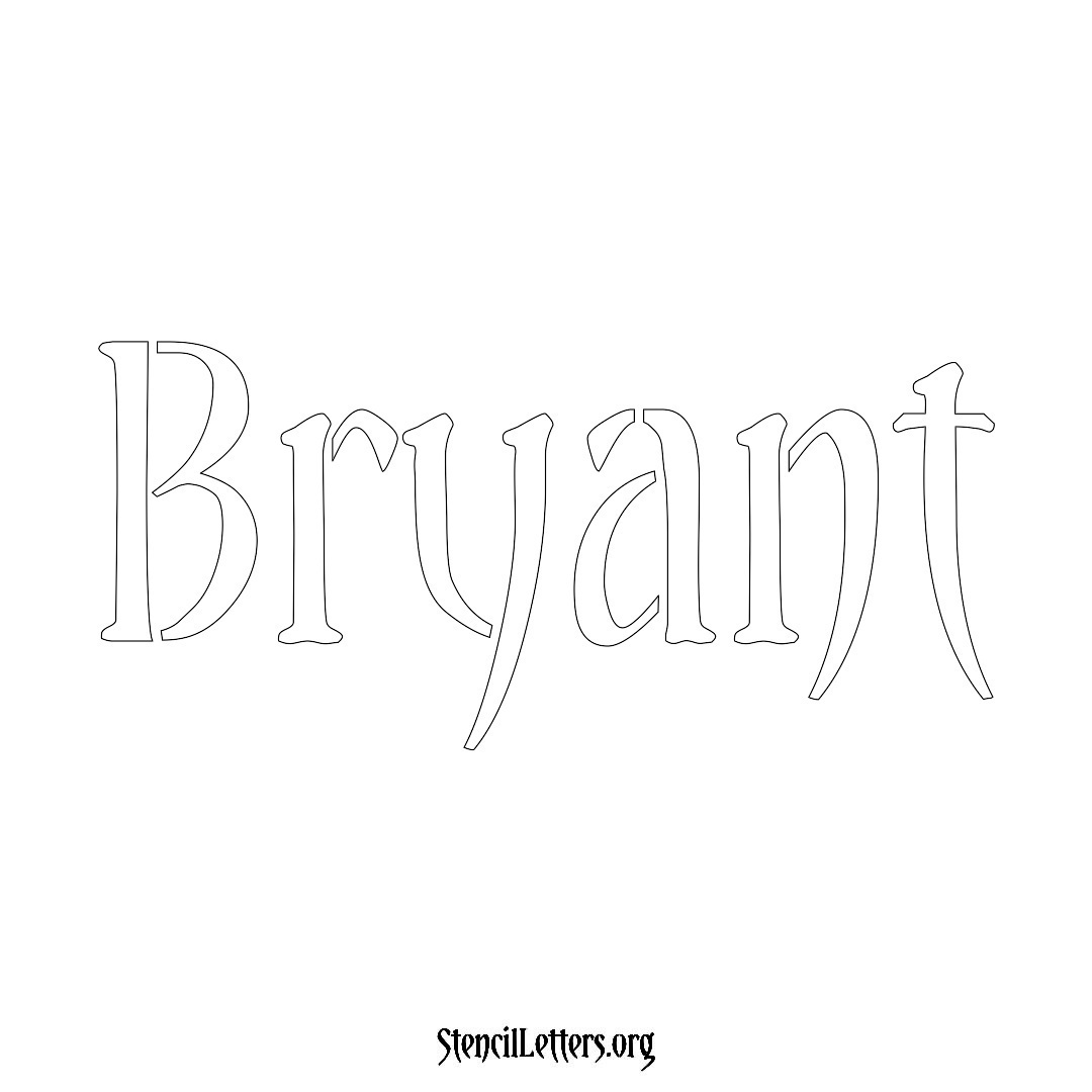 Bryant name stencil in Vintage Brush Lettering