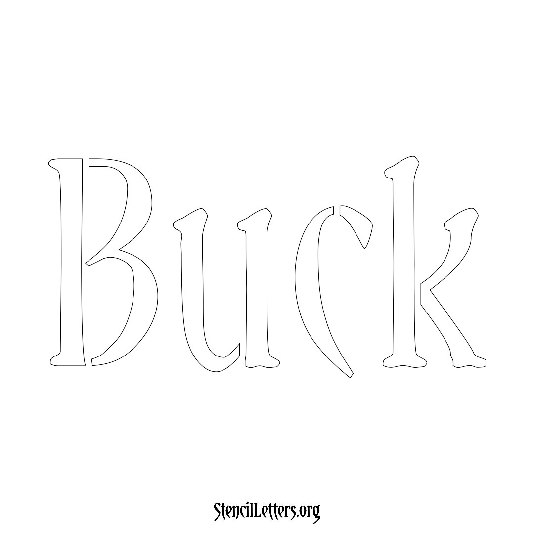 Buck name stencil in Vintage Brush Lettering