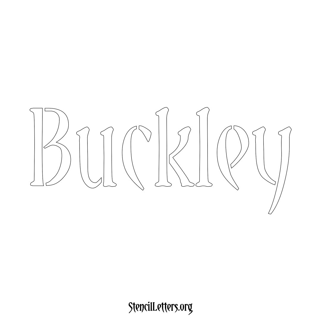 Buckley name stencil in Vintage Brush Lettering
