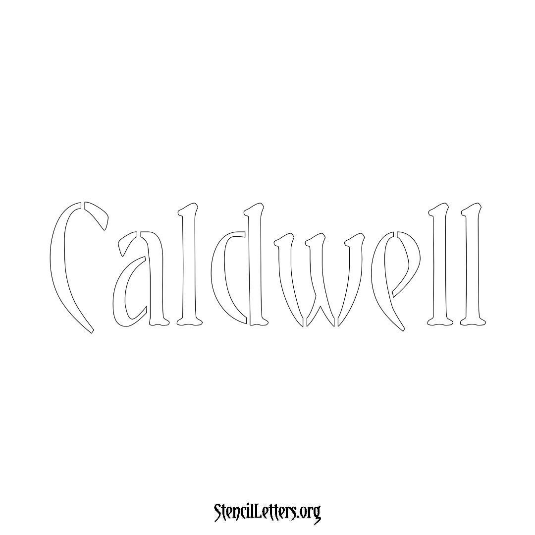 Caldwell name stencil in Vintage Brush Lettering