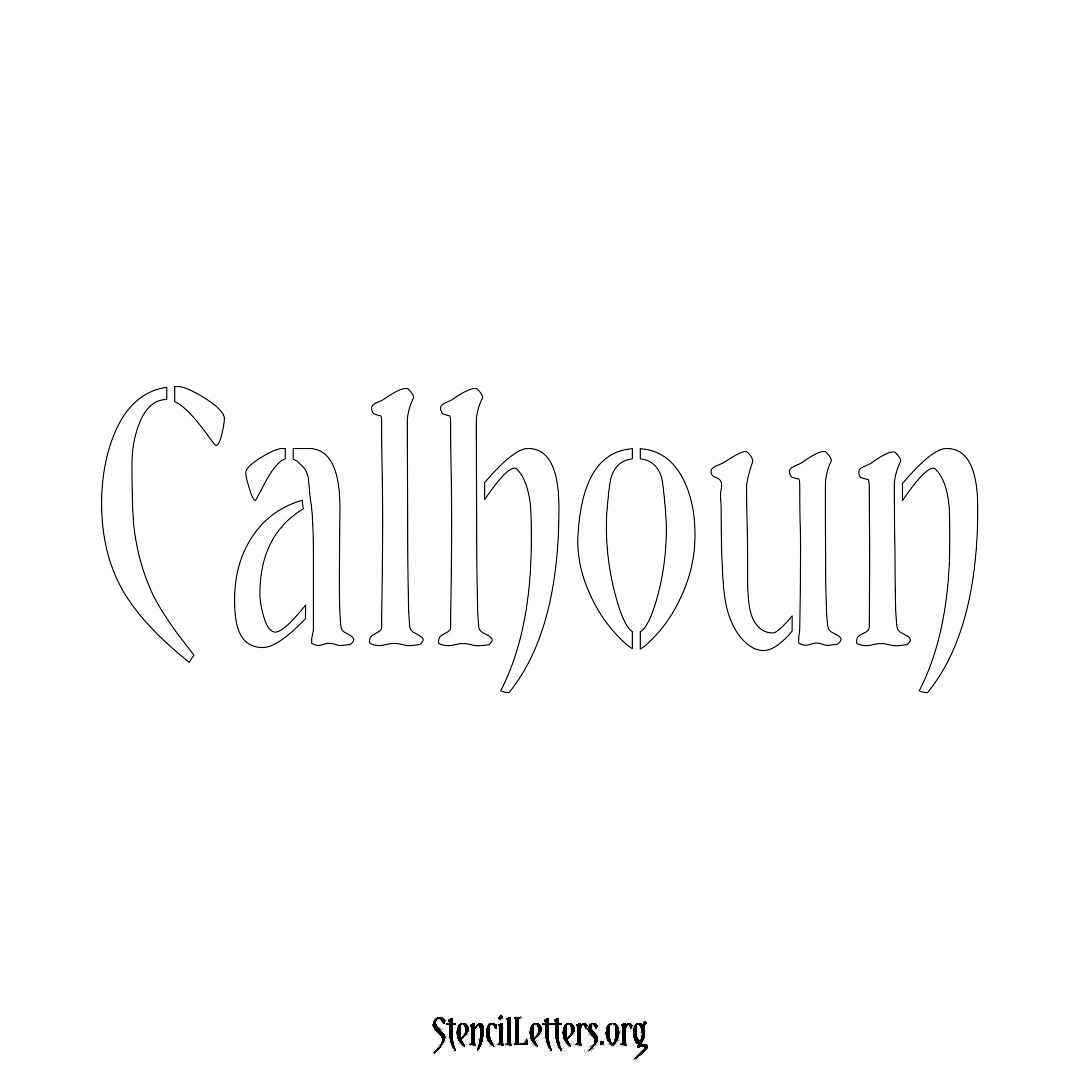 Calhoun name stencil in Vintage Brush Lettering