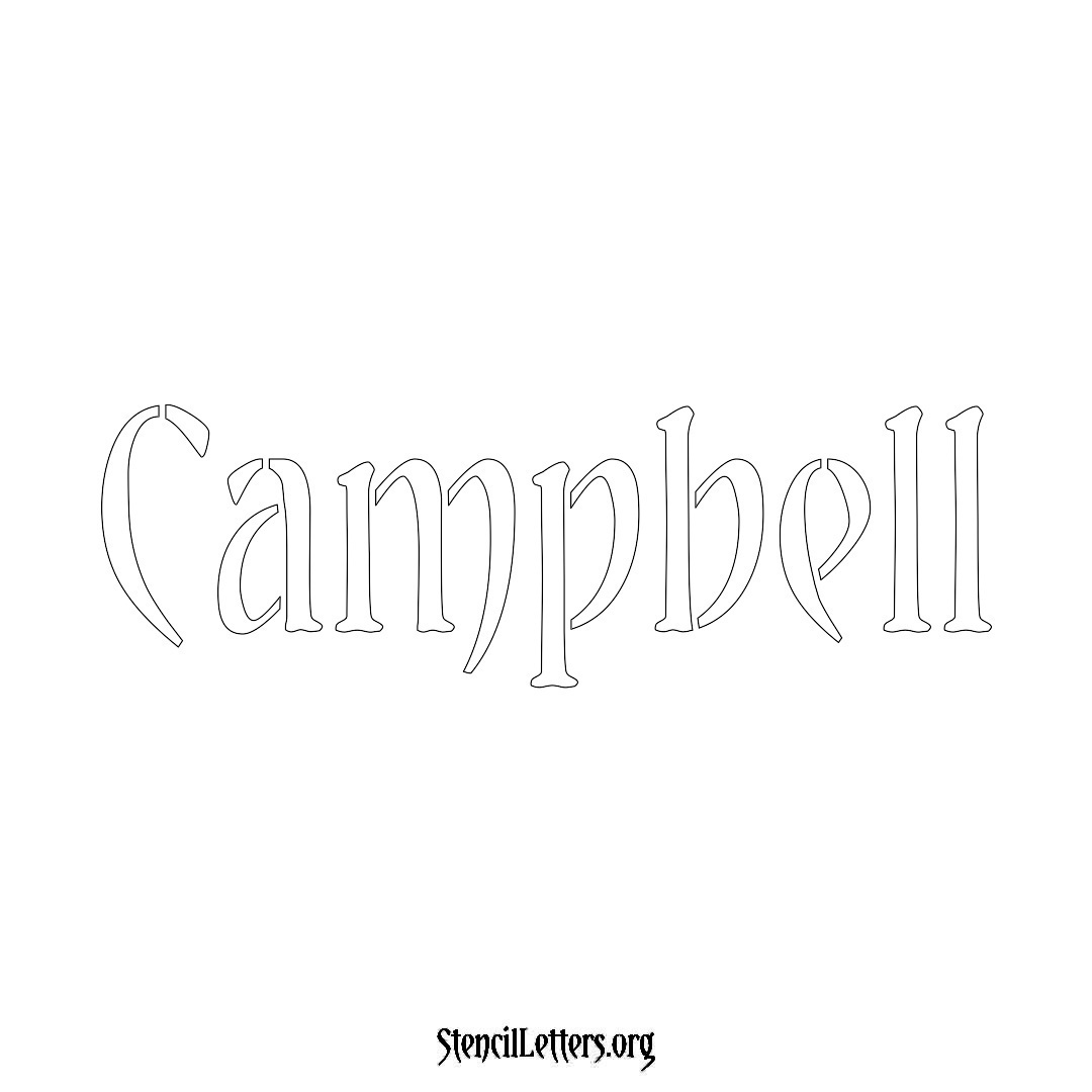 Campbell name stencil in Vintage Brush Lettering