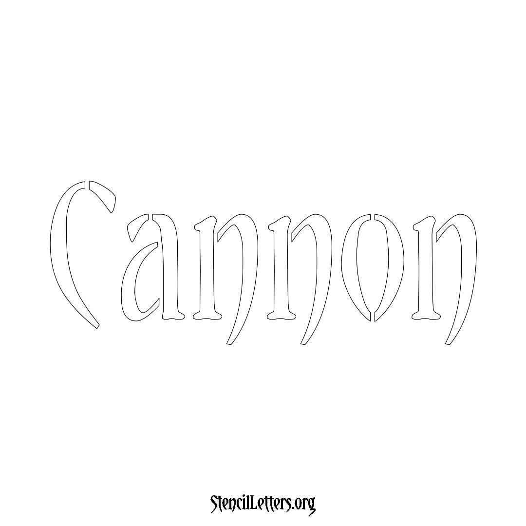 Cannon name stencil in Vintage Brush Lettering