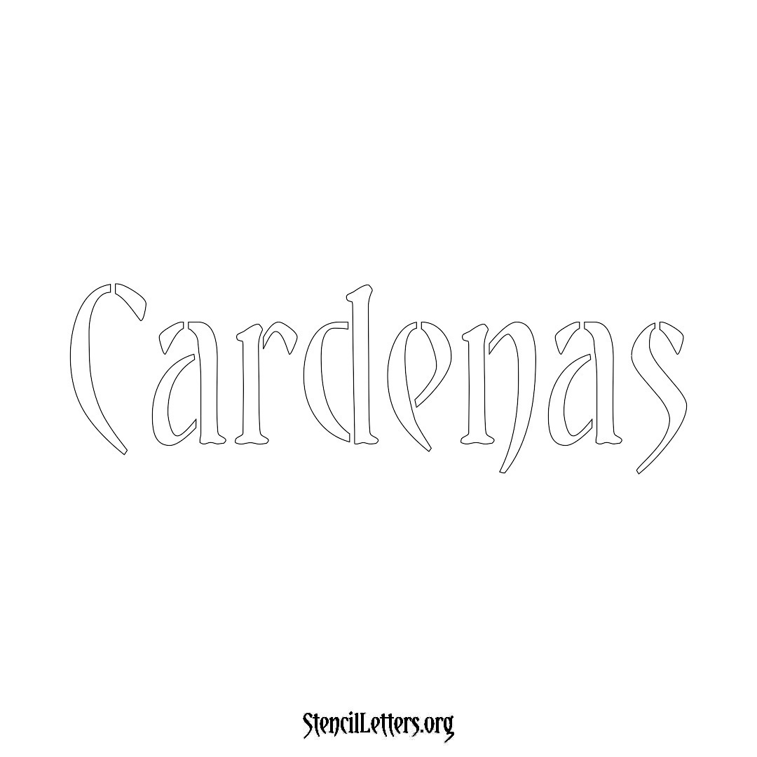 Cardenas name stencil in Vintage Brush Lettering