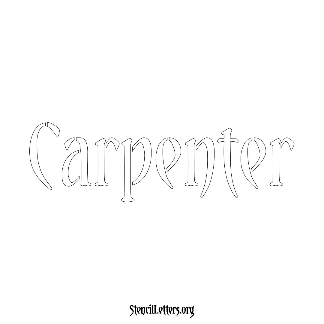 Carpenter name stencil in Vintage Brush Lettering