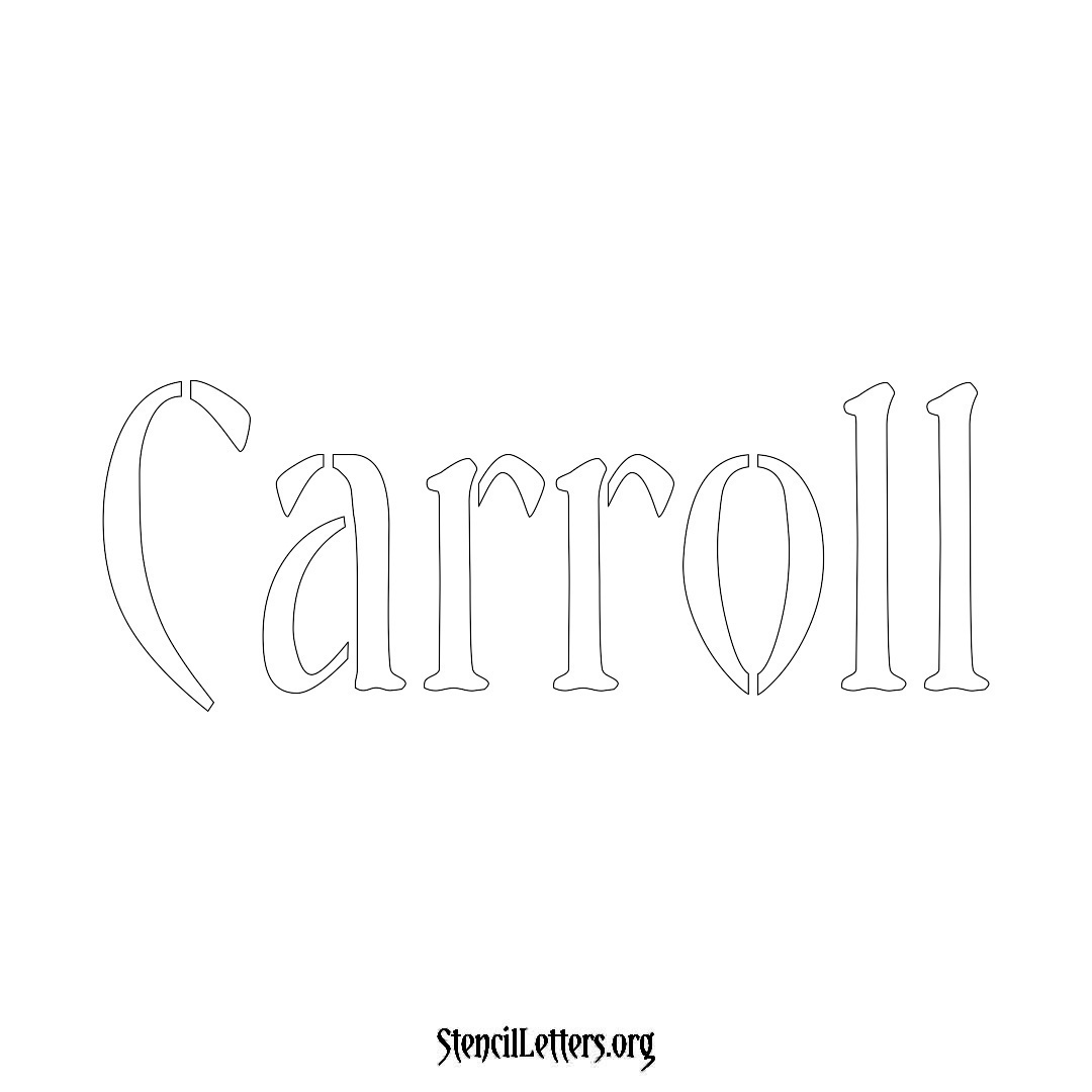 Carroll name stencil in Vintage Brush Lettering