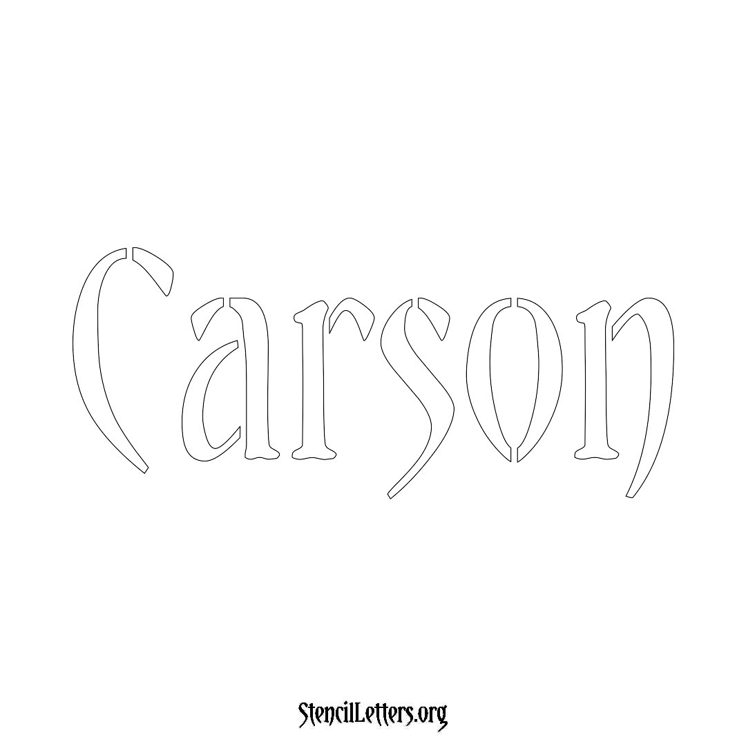 Carson name stencil in Vintage Brush Lettering