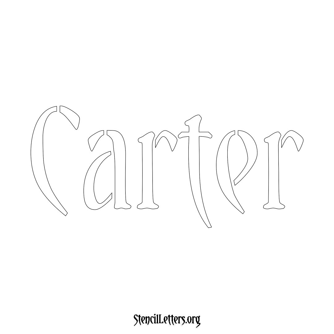 Carter name stencil in Vintage Brush Lettering