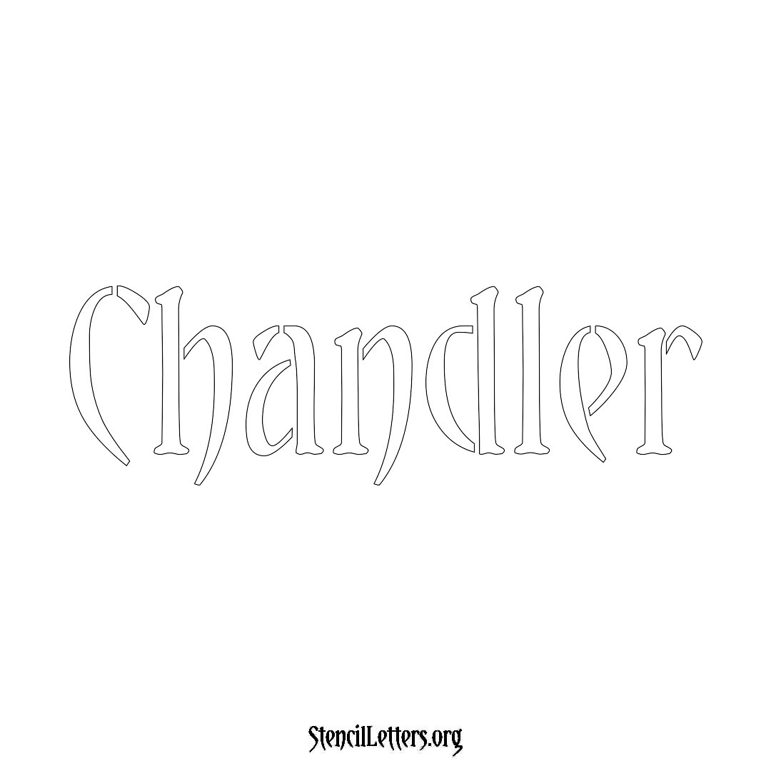 Chandler name stencil in Vintage Brush Lettering