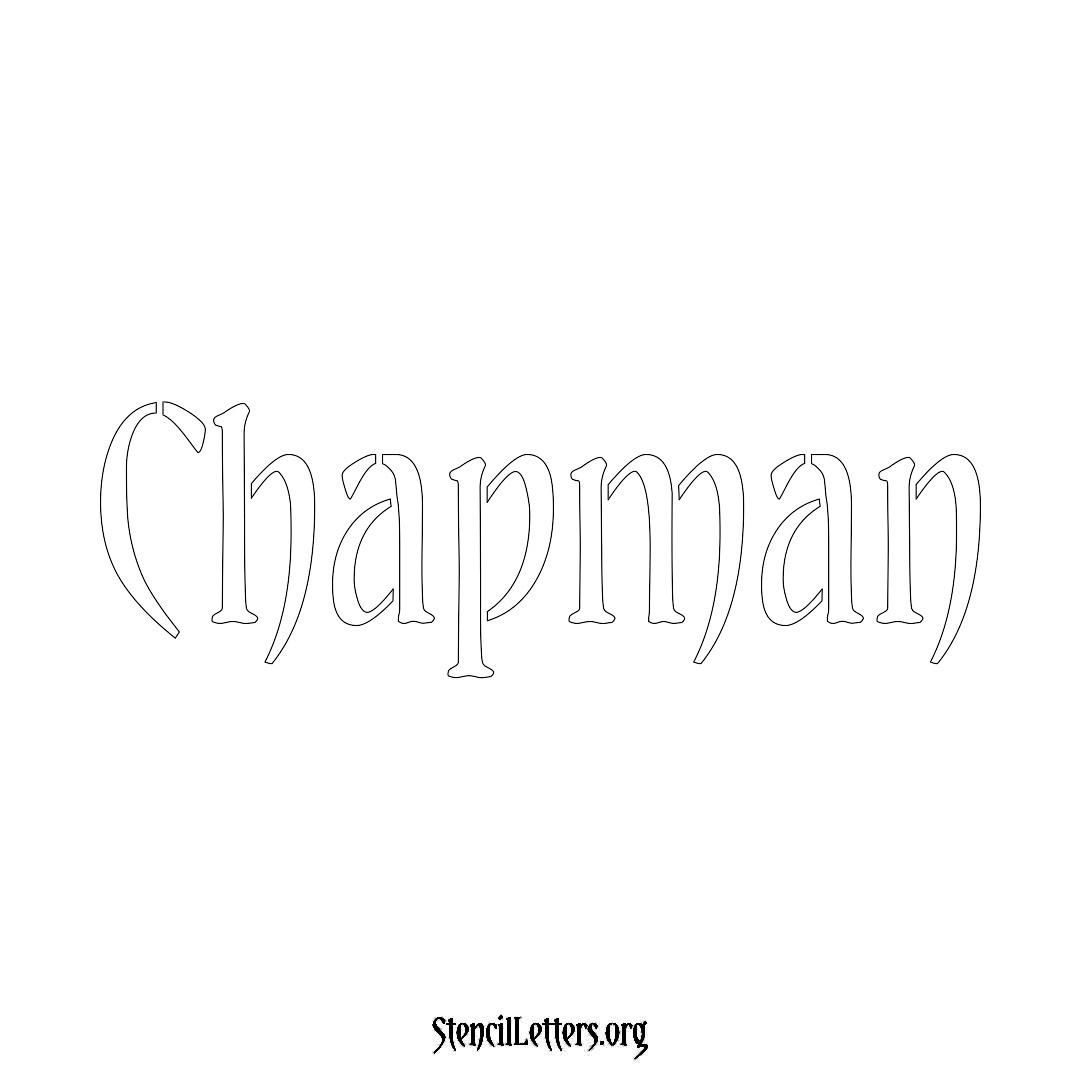 Chapman name stencil in Vintage Brush Lettering