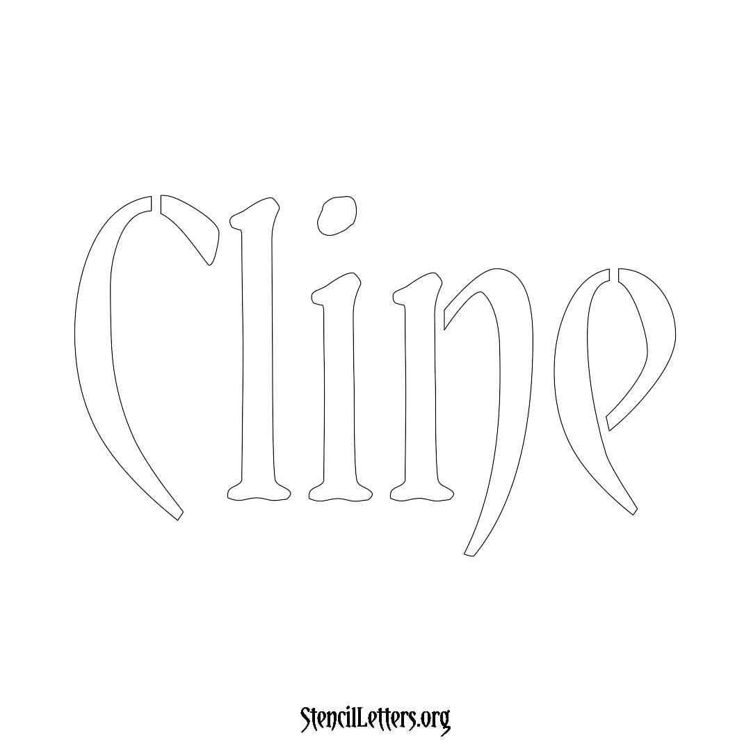 Cline Free Printable Family Name Stencils with 6 Unique Typography and