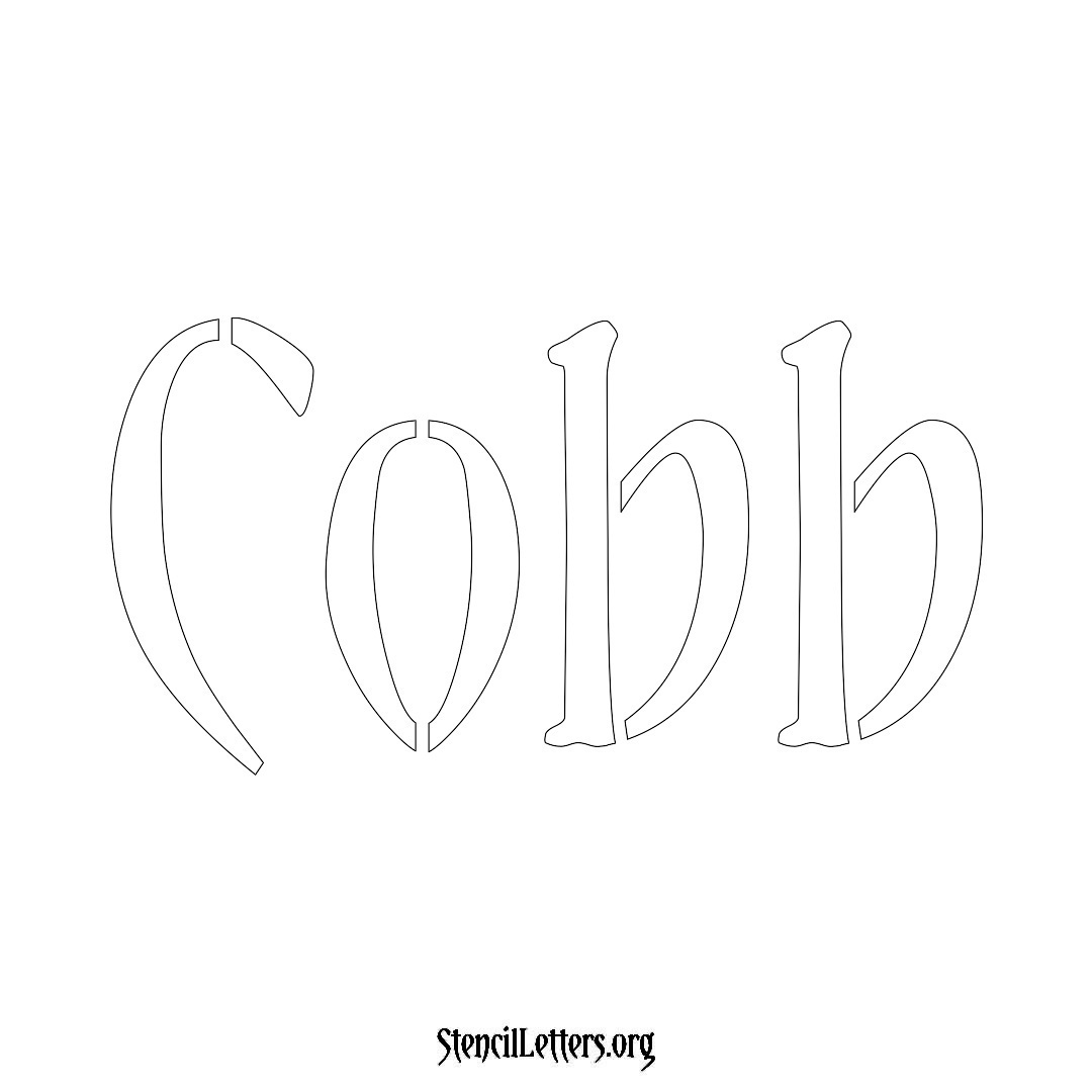 Cobb name stencil in Vintage Brush Lettering
