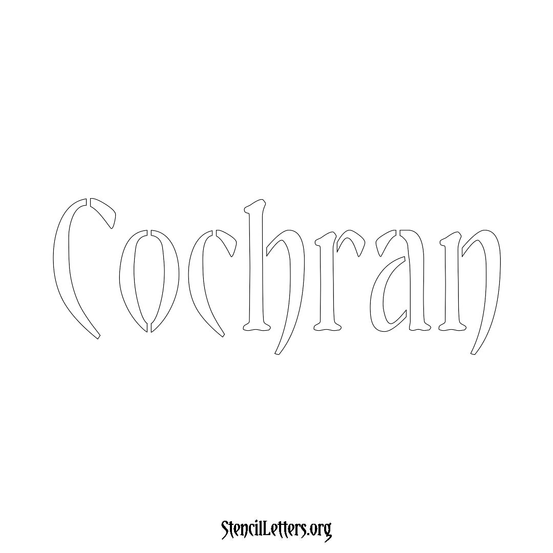 Cochran name stencil in Vintage Brush Lettering