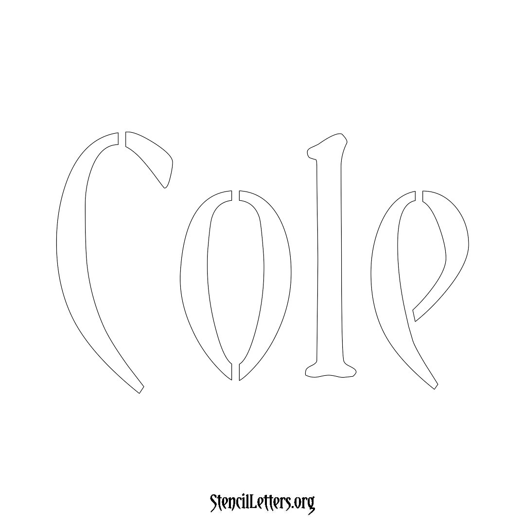 Cole name stencil in Vintage Brush Lettering