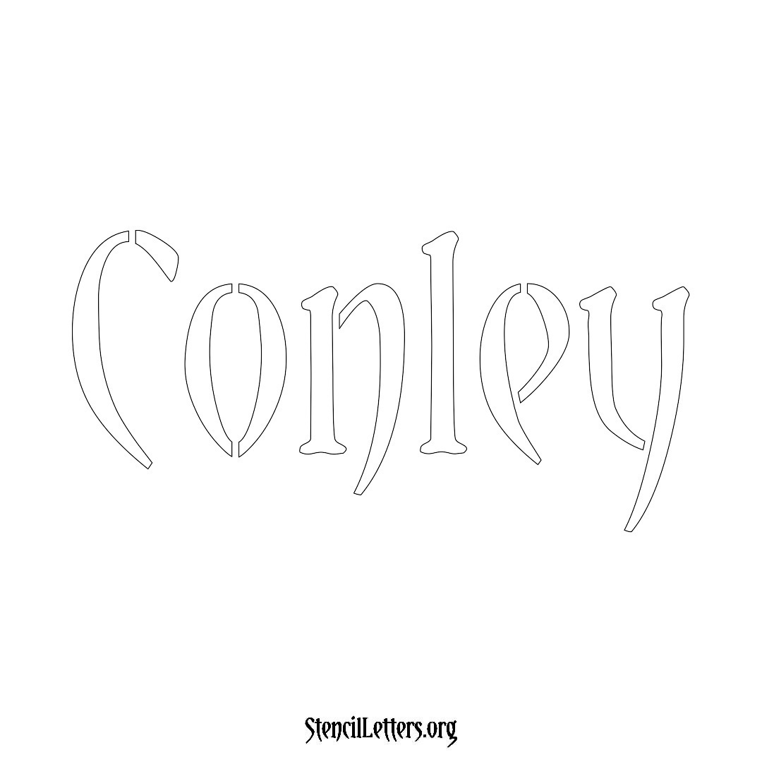 Conley name stencil in Vintage Brush Lettering