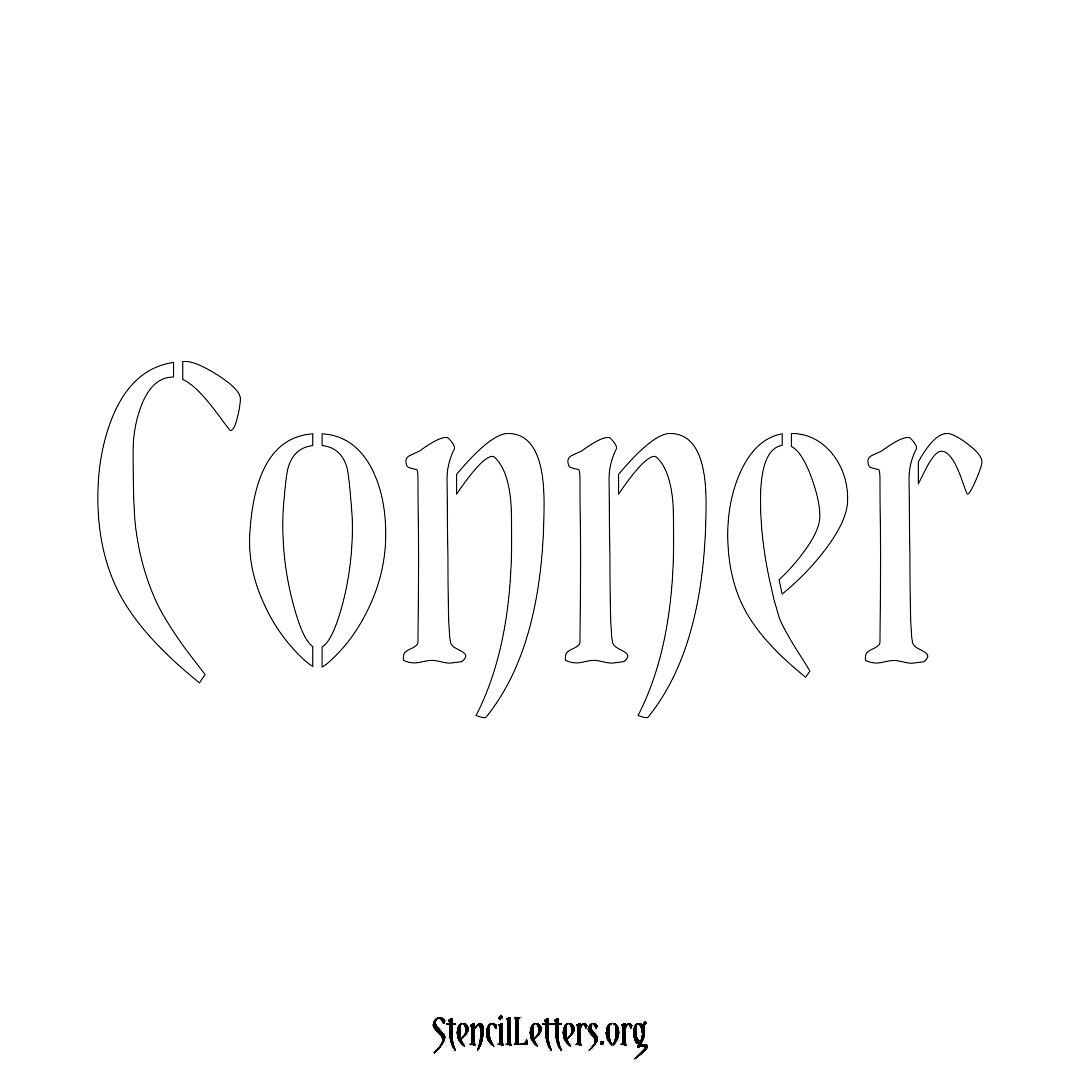 Conner name stencil in Vintage Brush Lettering