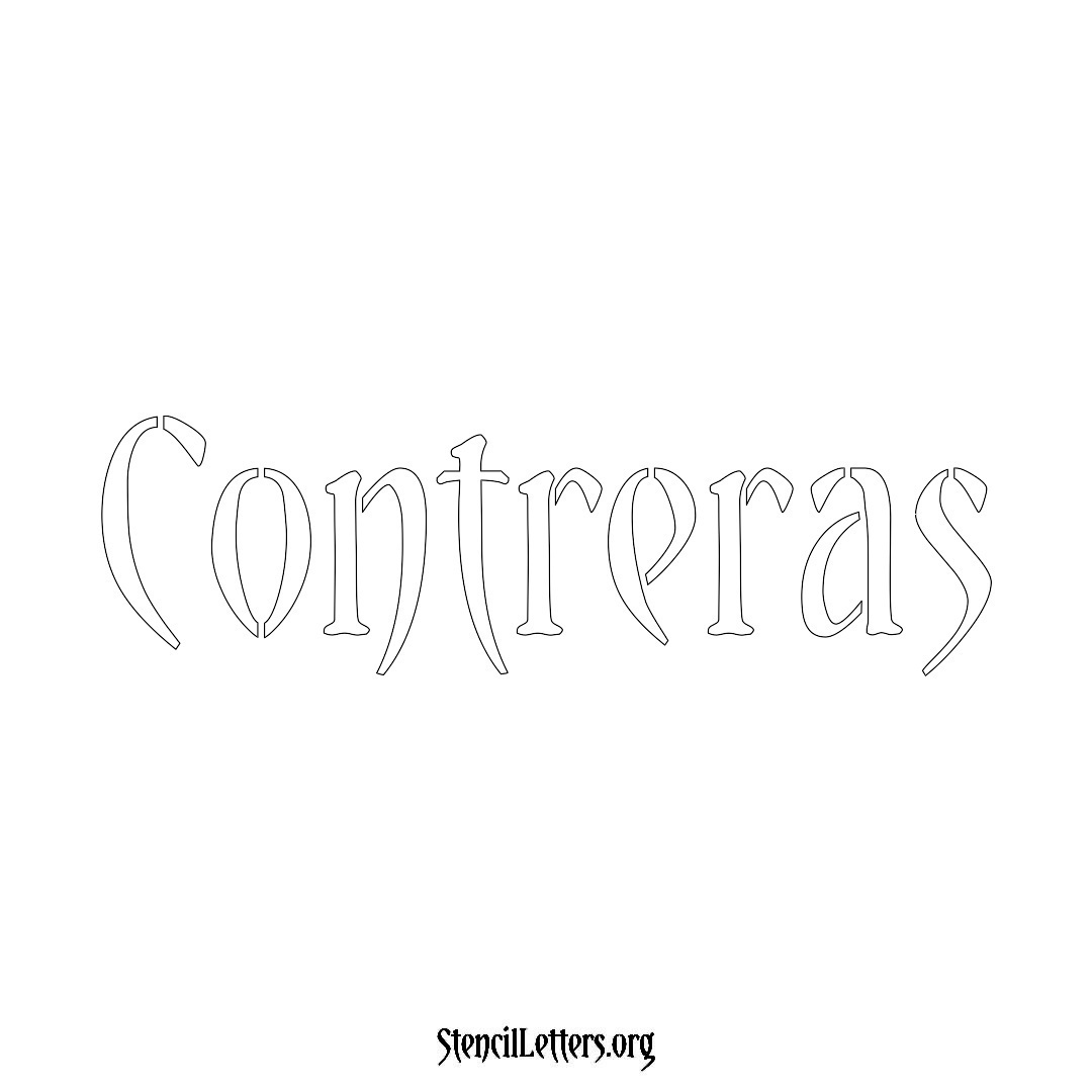 Contreras name stencil in Vintage Brush Lettering