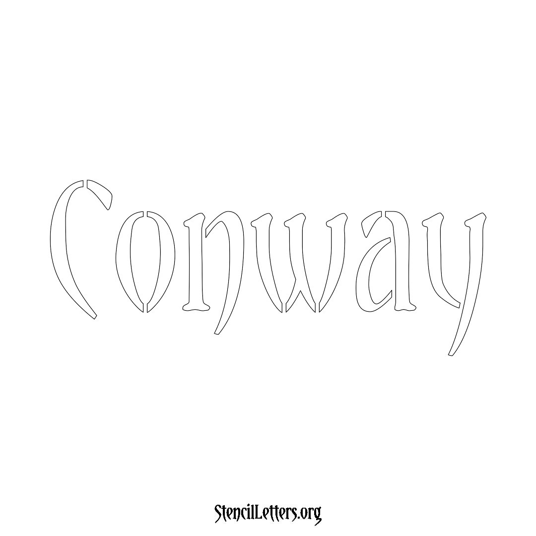 Conway name stencil in Vintage Brush Lettering