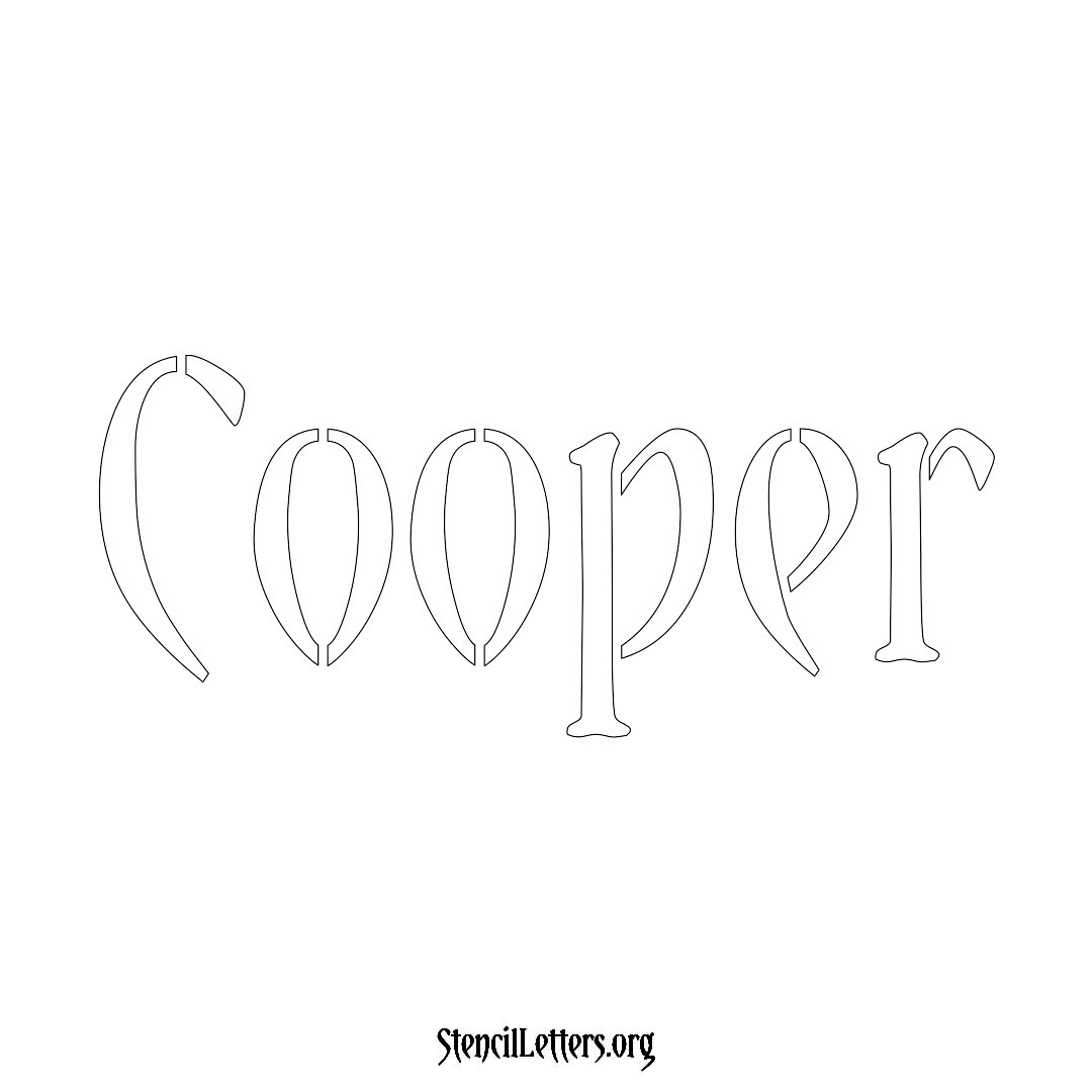 Cooper name stencil in Vintage Brush Lettering