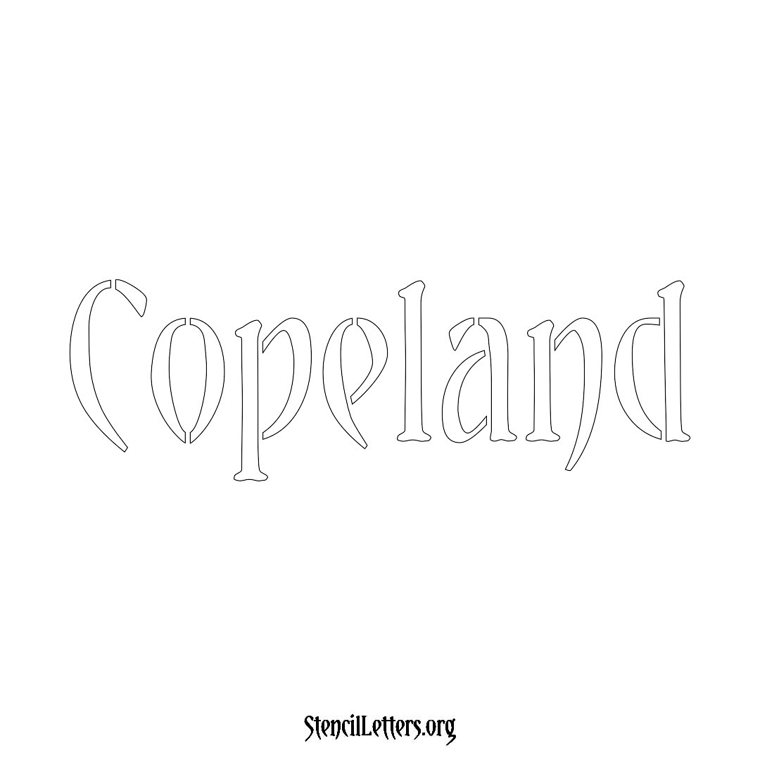 Copeland name stencil in Vintage Brush Lettering