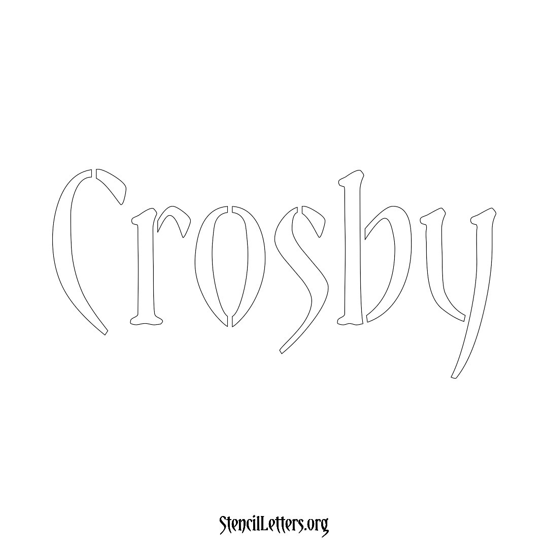 Crosby name stencil in Vintage Brush Lettering