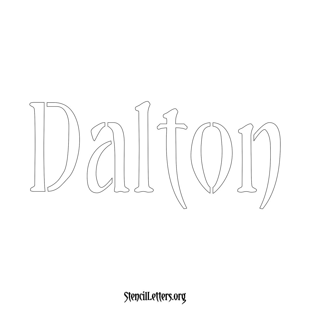 Dalton name stencil in Vintage Brush Lettering