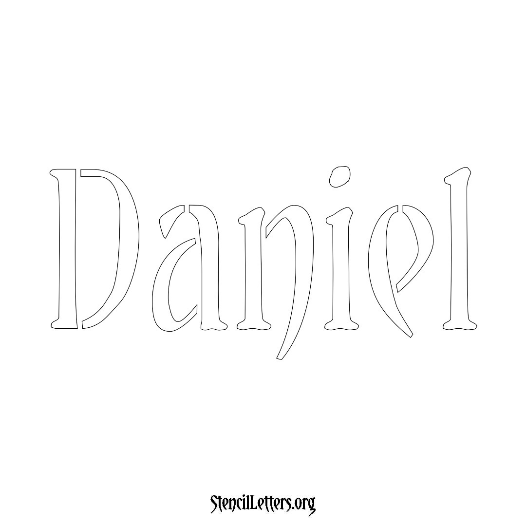 Daniel name stencil in Vintage Brush Lettering