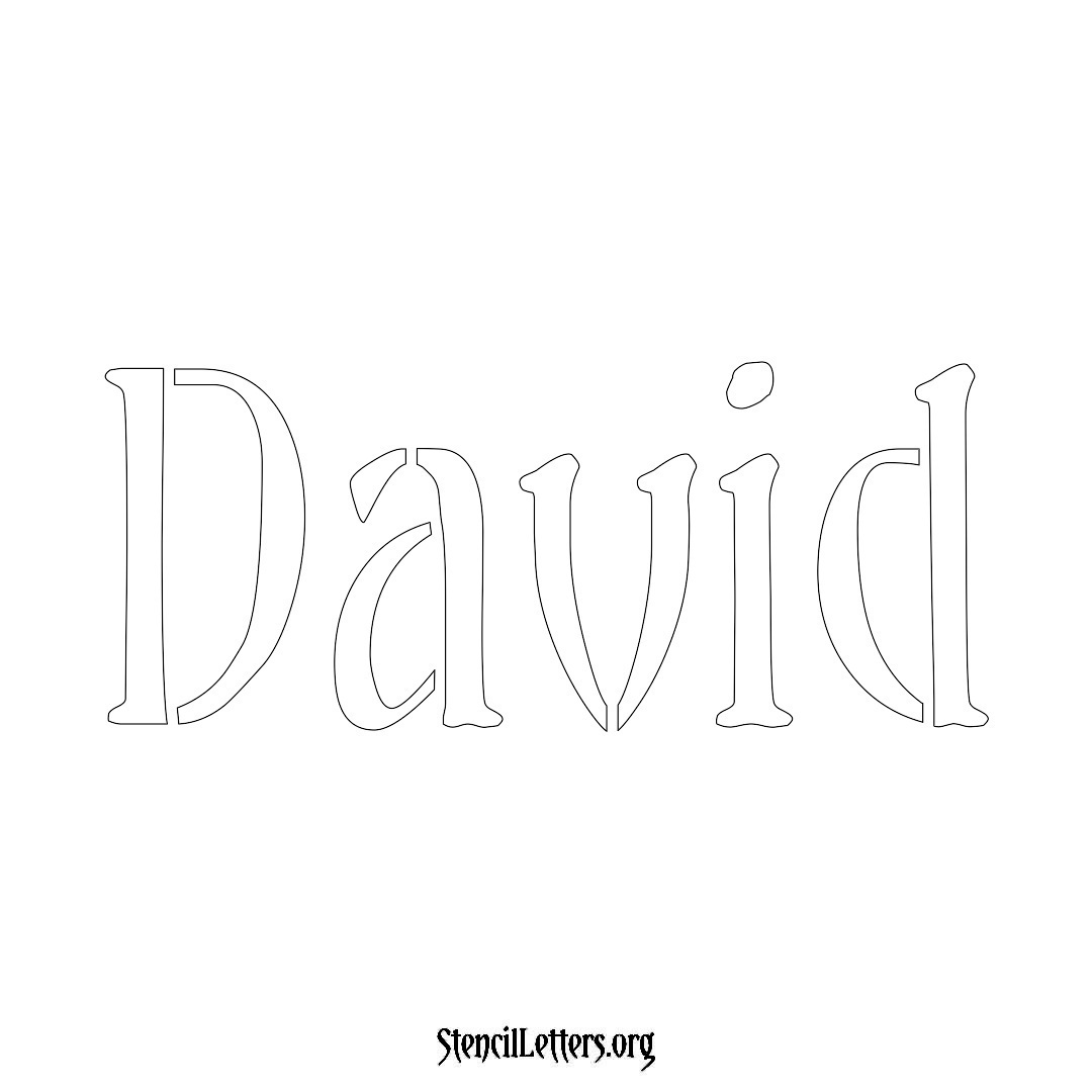 David name stencil in Vintage Brush Lettering