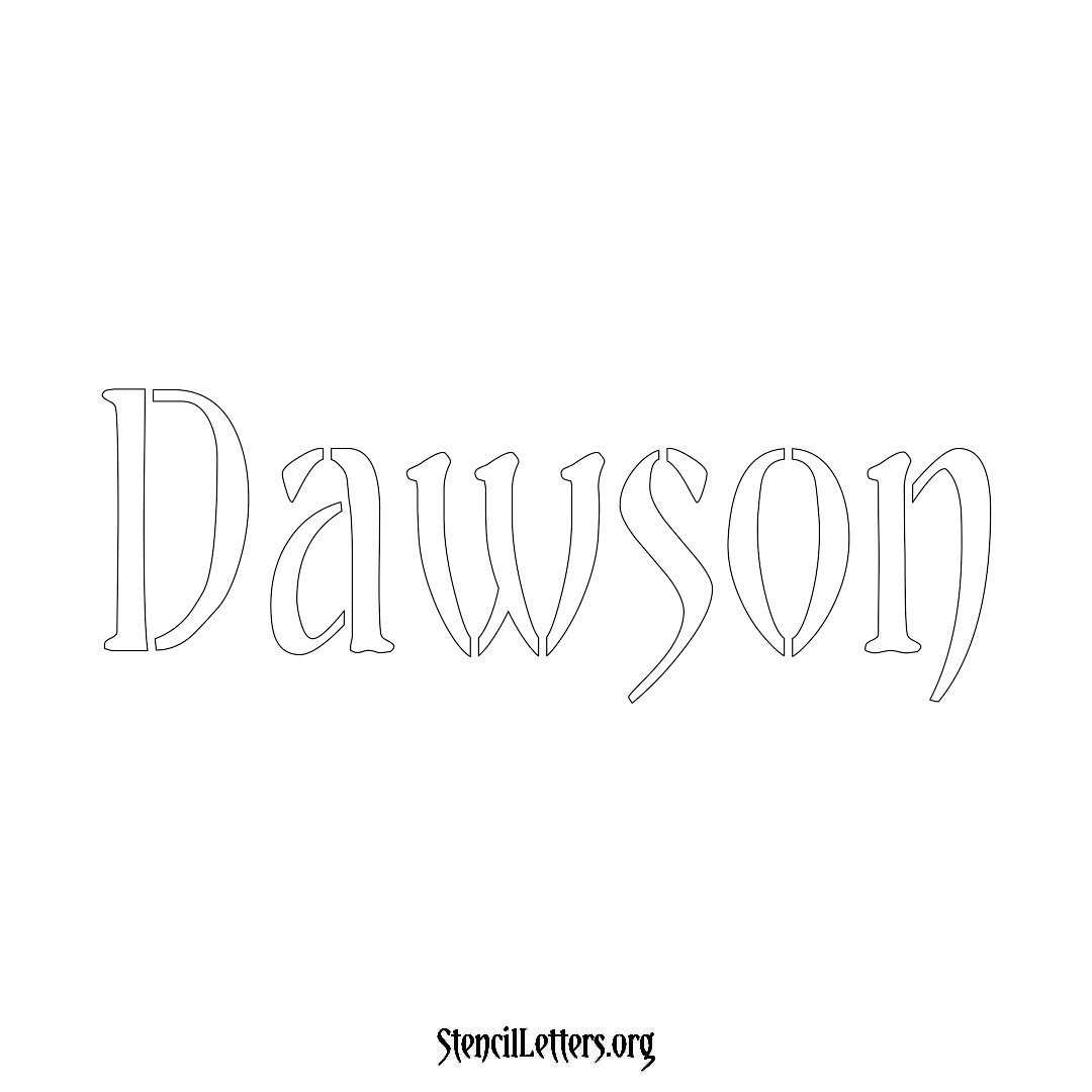 Dawson name stencil in Vintage Brush Lettering