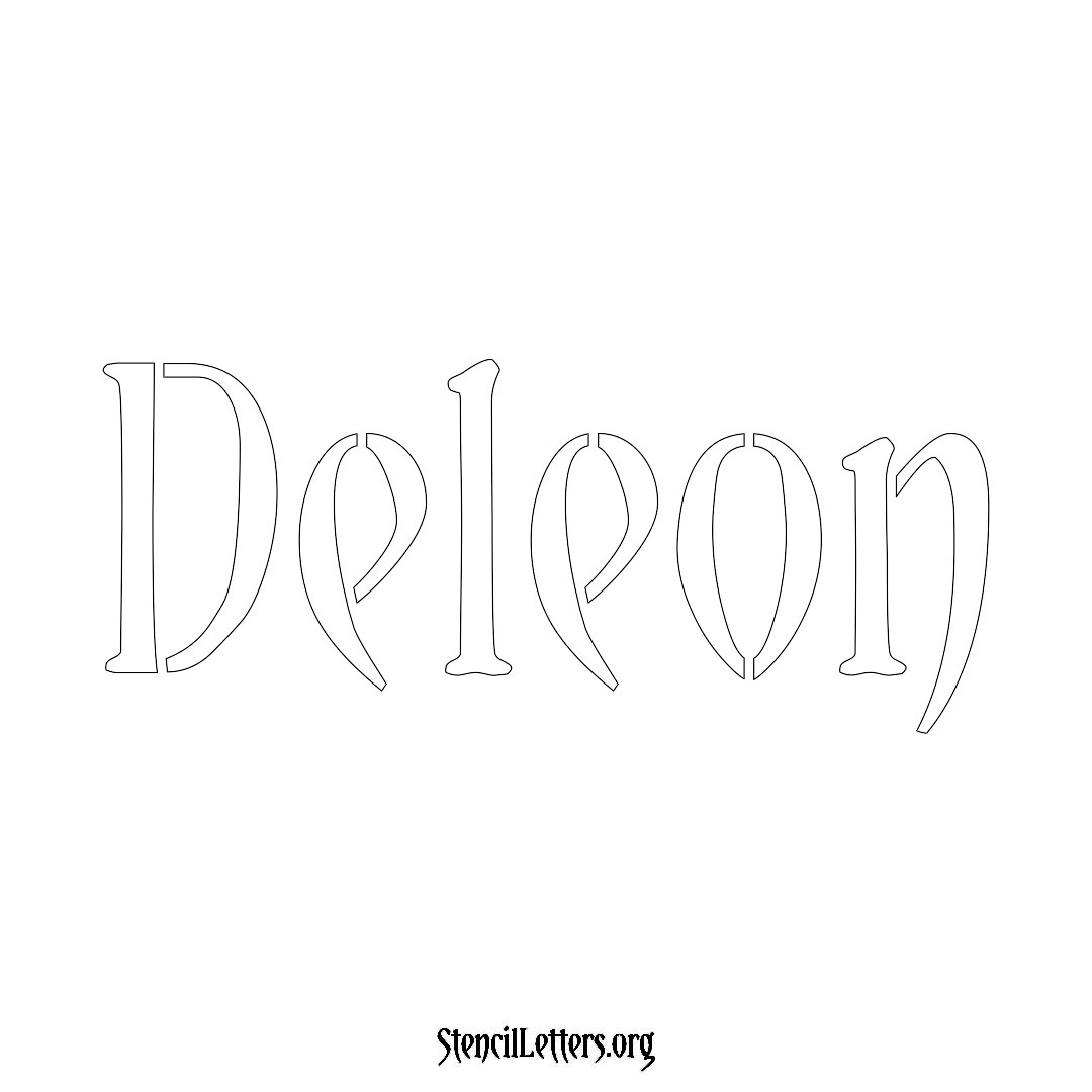 Deleon name stencil in Vintage Brush Lettering