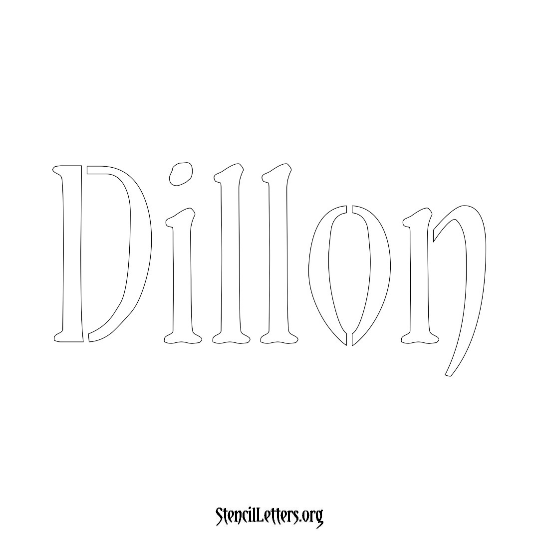 Dillon name stencil in Vintage Brush Lettering