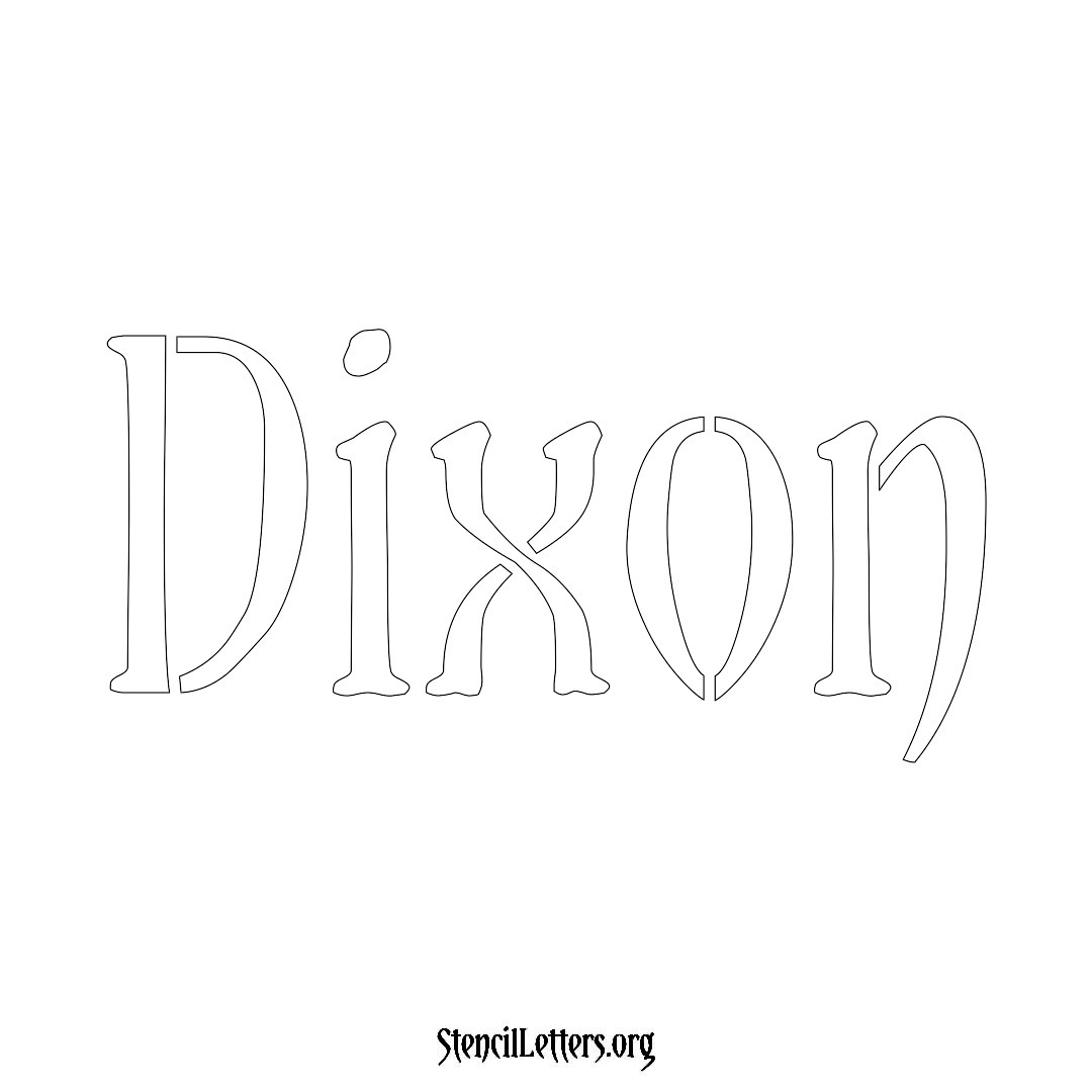 Dixon name stencil in Vintage Brush Lettering