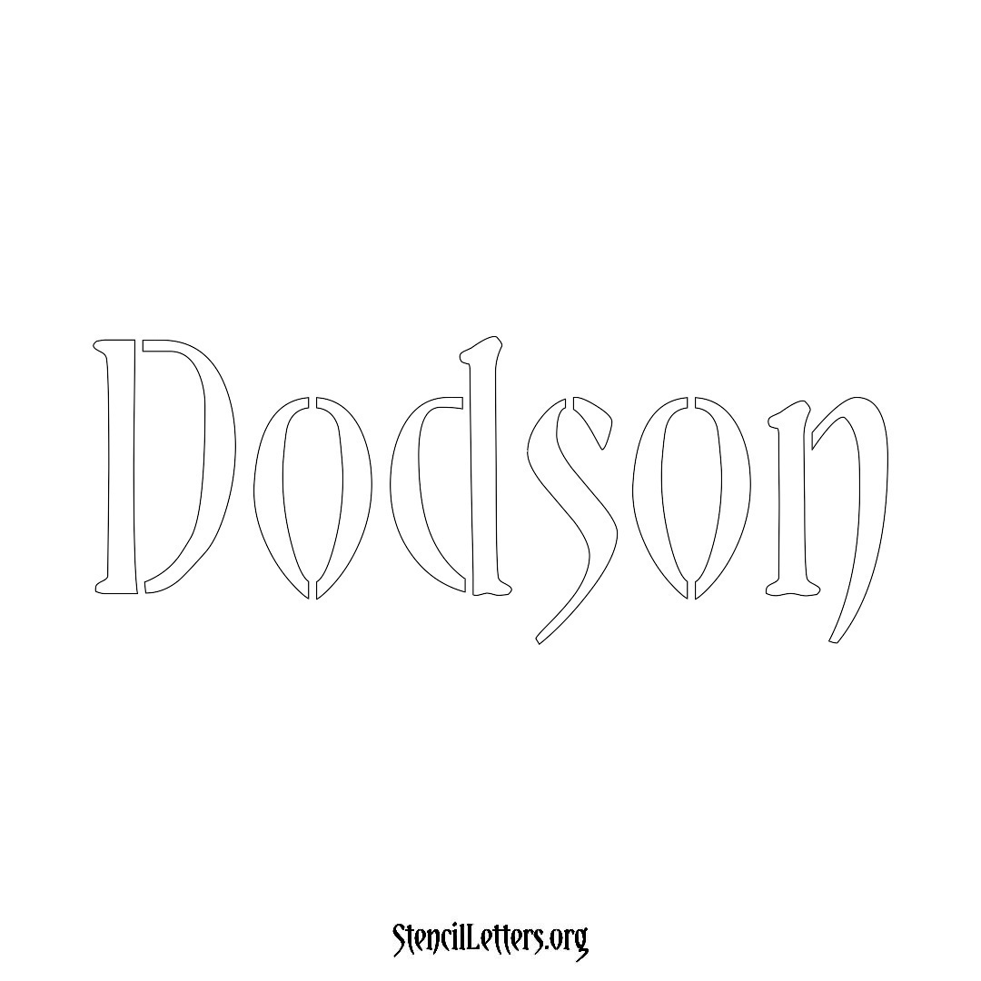 Dodson name stencil in Vintage Brush Lettering