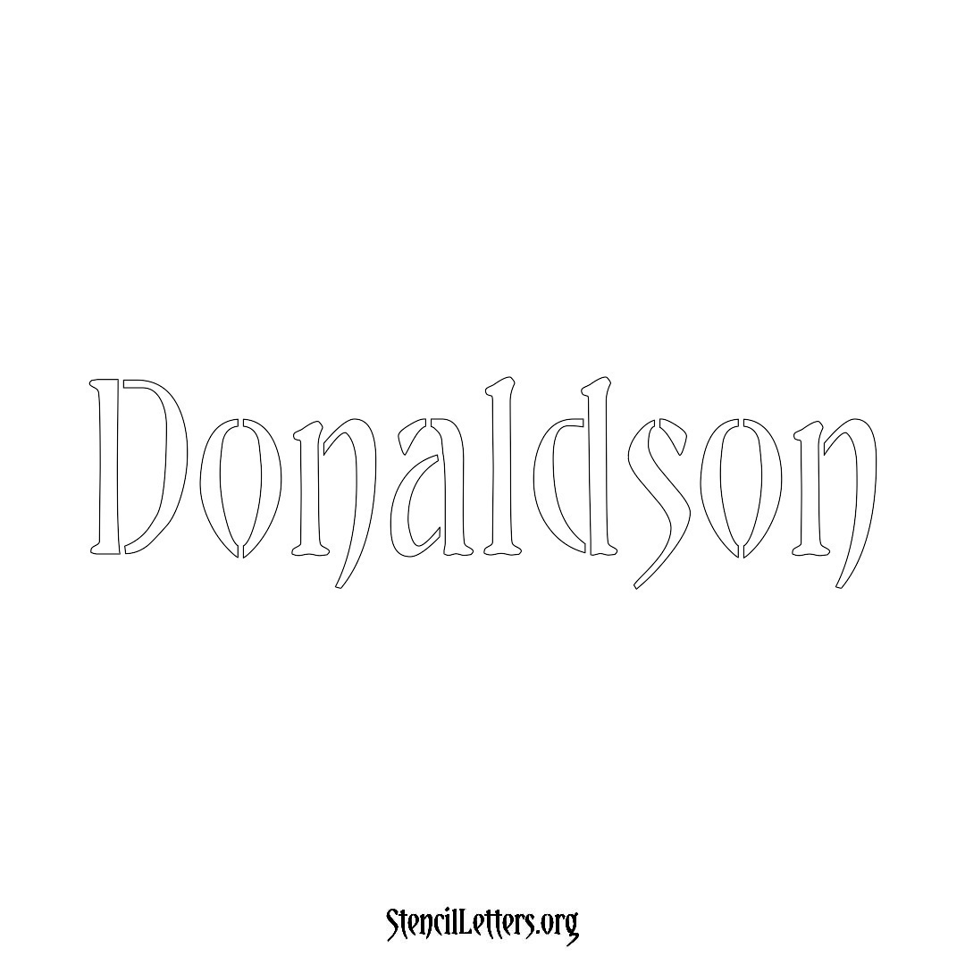 Donaldson name stencil in Vintage Brush Lettering