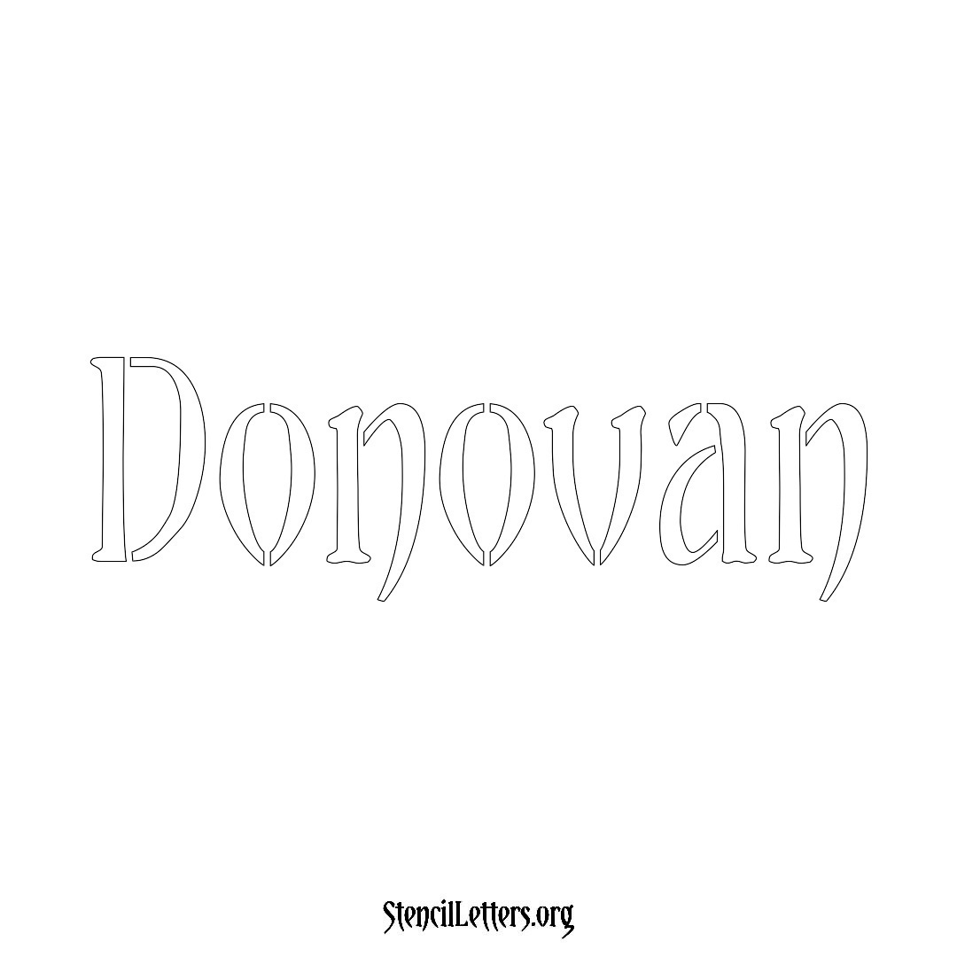Donovan name stencil in Vintage Brush Lettering