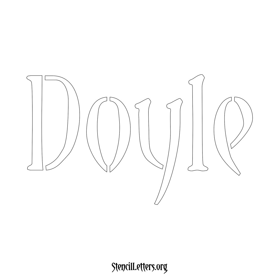 Doyle name stencil in Vintage Brush Lettering
