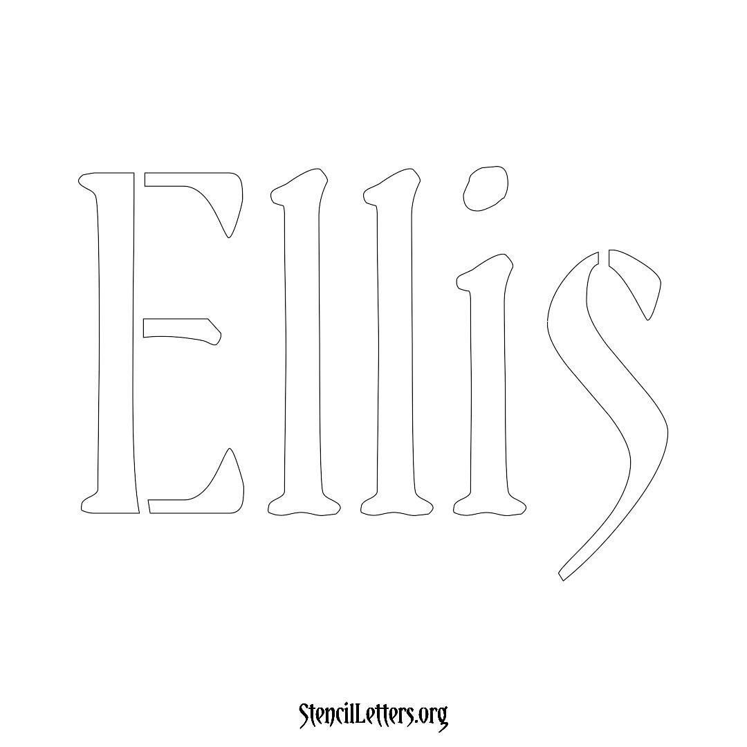 Ellis name stencil in Vintage Brush Lettering