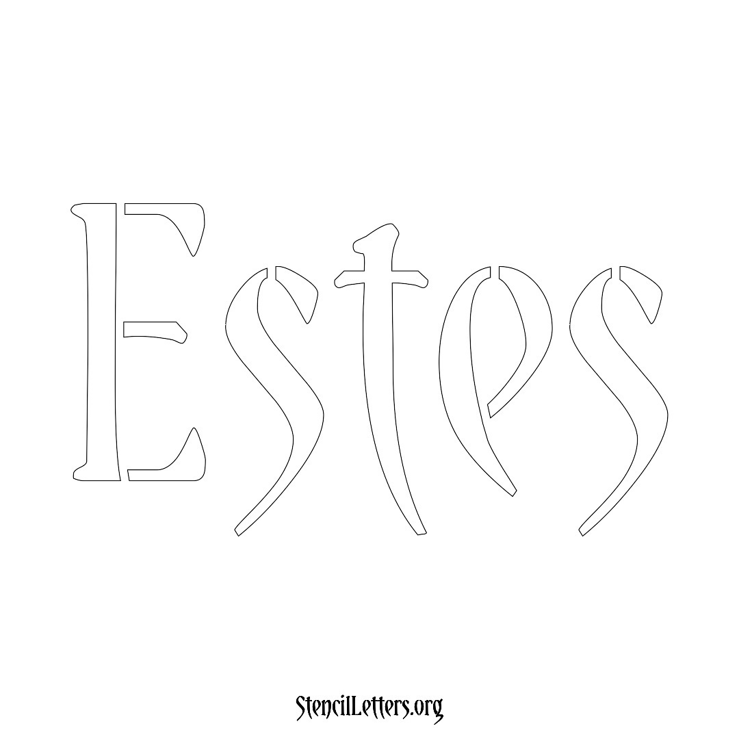 Estes name stencil in Vintage Brush Lettering