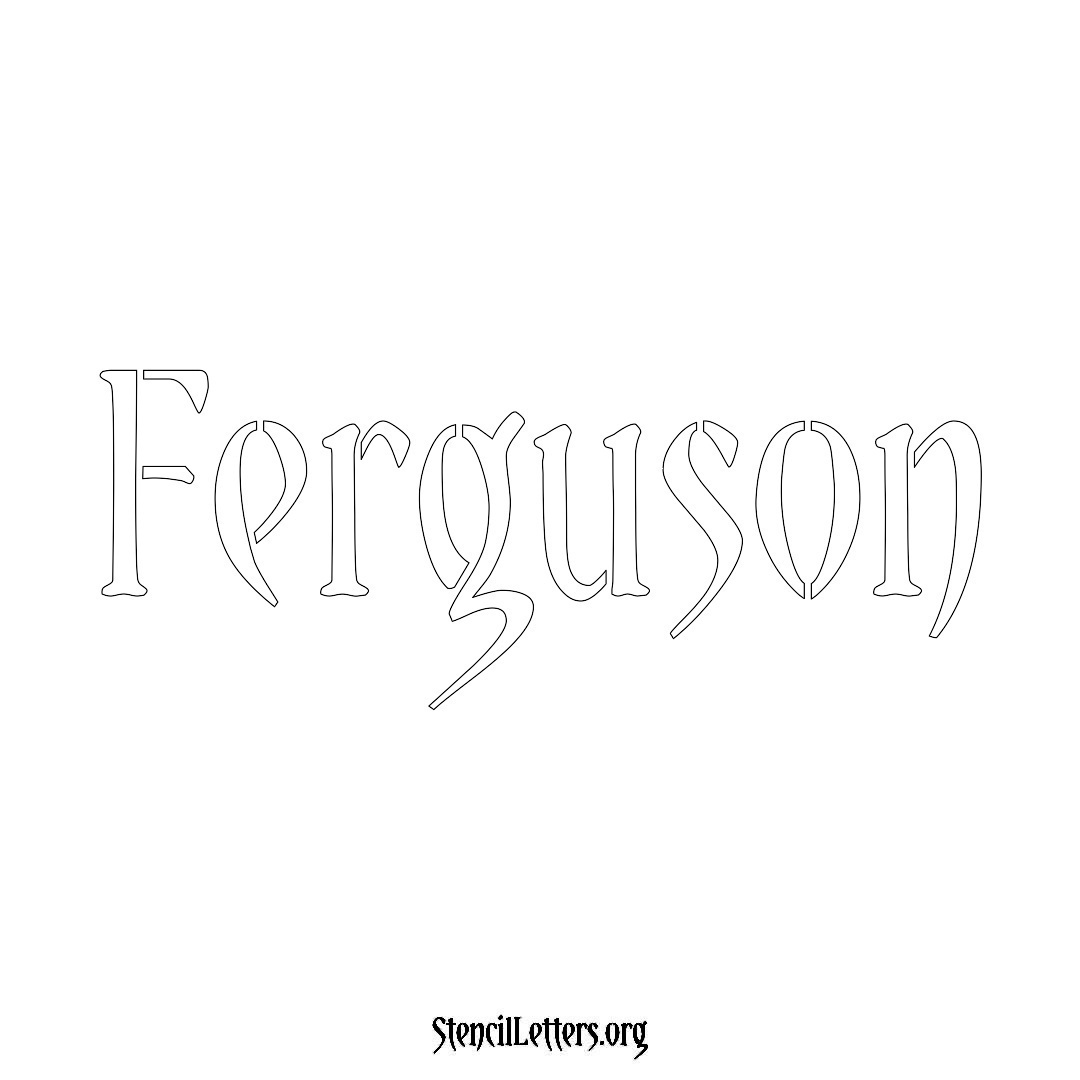 Ferguson name stencil in Vintage Brush Lettering