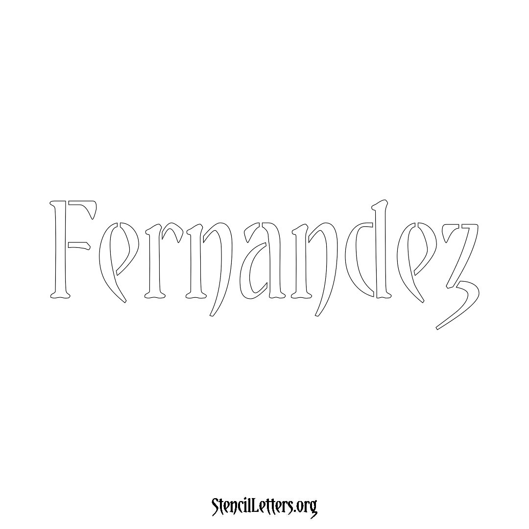 Fernandez name stencil in Vintage Brush Lettering