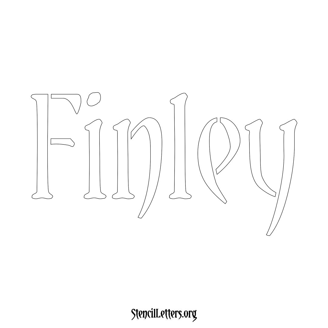 Finley name stencil in Vintage Brush Lettering